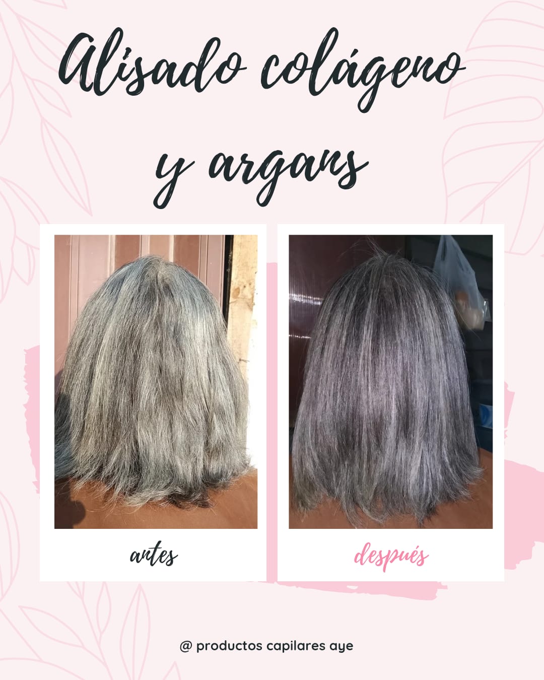 Antes y después del Alisado Colágeno y Argán